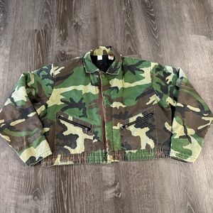 Vintage Camo Cropped Utility Jacket | Detroit Jacket Inspired SZ 41